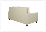 Gio Italia Nova Queen Leather Sleeper Sofa With Wood and Chrome Legs