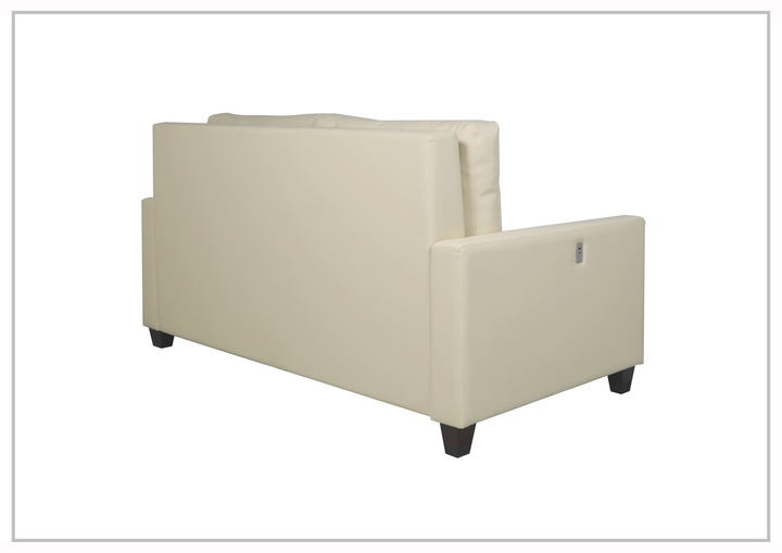 Gio Italia Nova Queen Leather Sleeper Sofa With Wood and Chrome Legs