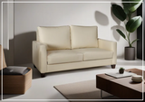 Gio Italia Nova Queen Leather Sleeper Sofa With Wood and Chrome Legs