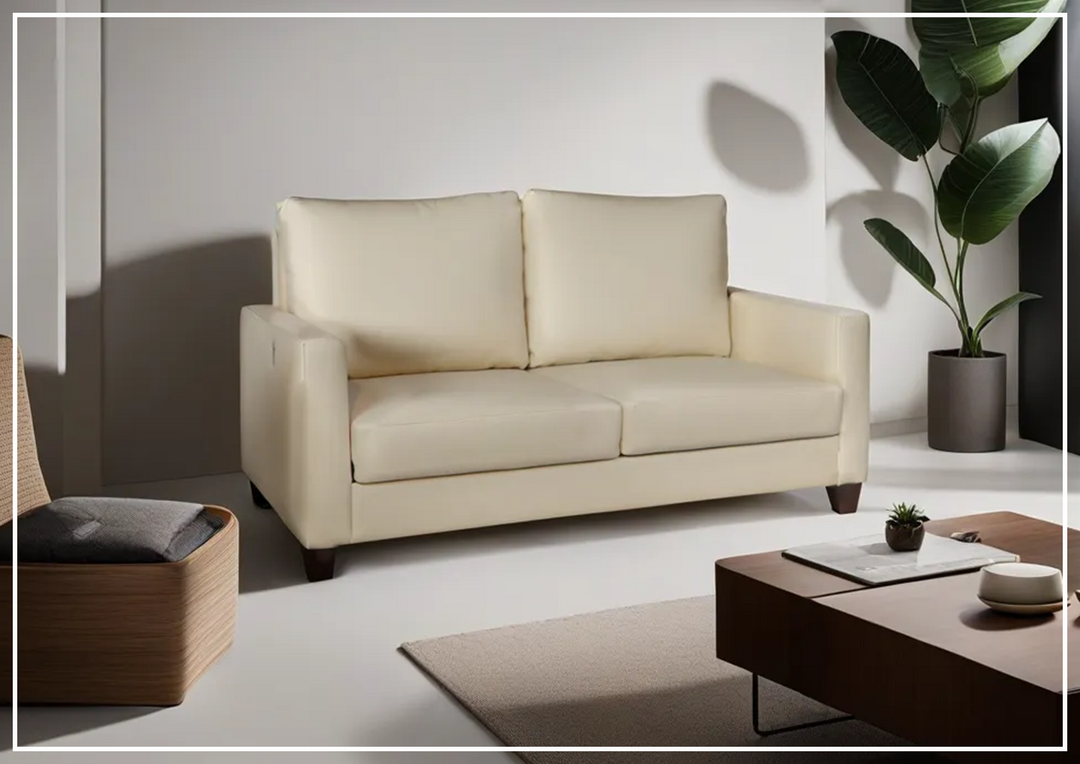 Gio Italia Nova Queen Leather Sleeper Sofa With Wood and Chrome Legs