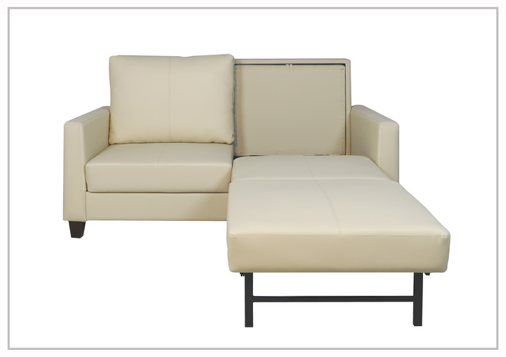 Gio Italia Nova Queen Fabric Sleeper Sofa With Wood and Chrome Legs