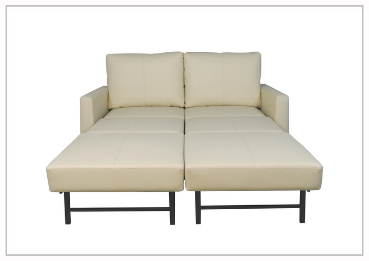 Nova Queen Fabric Sleeper Sofa With Wood and Chrome Legs