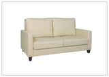 Nova Queen Leather Sleeper Sofa With Wood and Chrome Legs