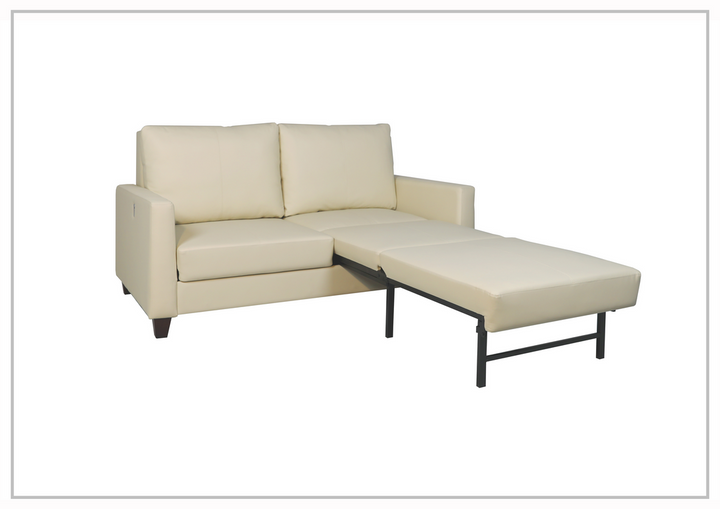 Gio Italia Nova Queen Fabric Sleeper Sofa With Wood and Chrome Legs