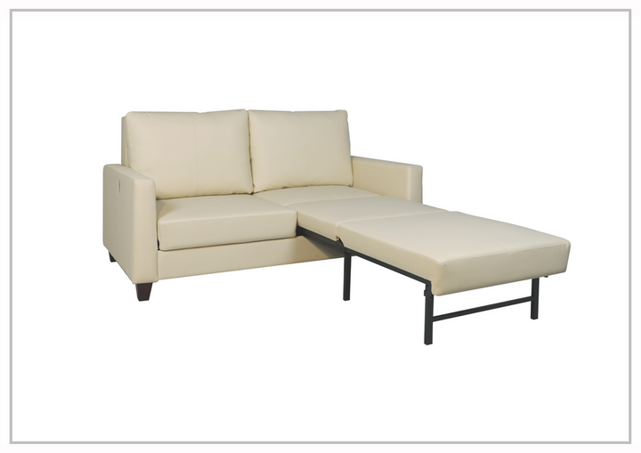 Nova Queen Fabric Sleeper Sofa With Wood and Chrome Legs