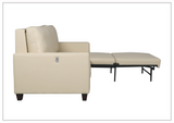 Nova Queen Leather Sleeper Sofa With Wood and Chrome Legs