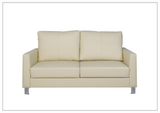 Nova Queen Leather Sleeper Sofa With Wood and Chrome Legs