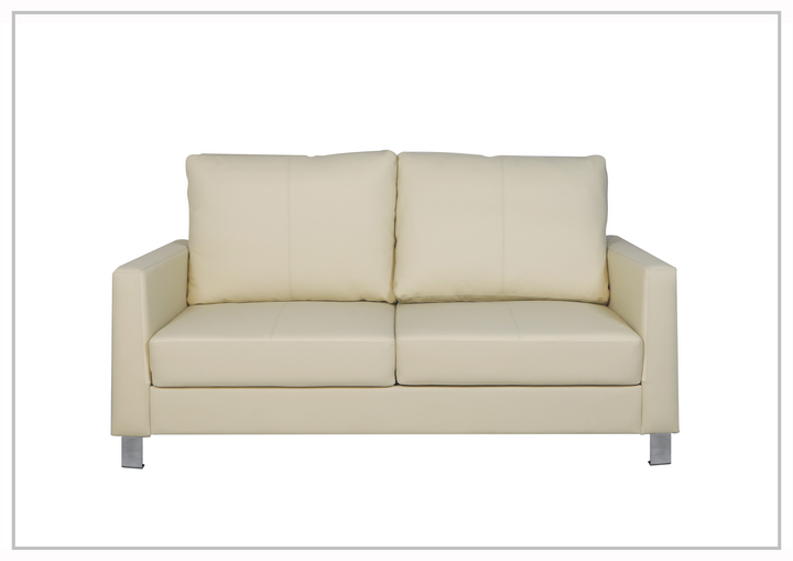 Gio Italia Nova Queen Leather Sleeper Sofa With Wood and Chrome Legs