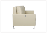Gio Italia Nova Queen Leather Sleeper Sofa With Wood and Chrome Legs