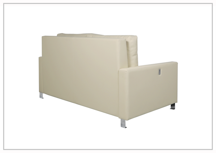 Gio Italia Nova Queen Fabric Sleeper Sofa With Wood and Chrome Legs