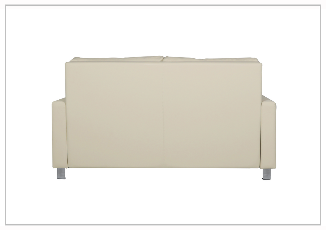Gio Italia Nova Queen Leather Sleeper Sofa With Wood and Chrome Legs