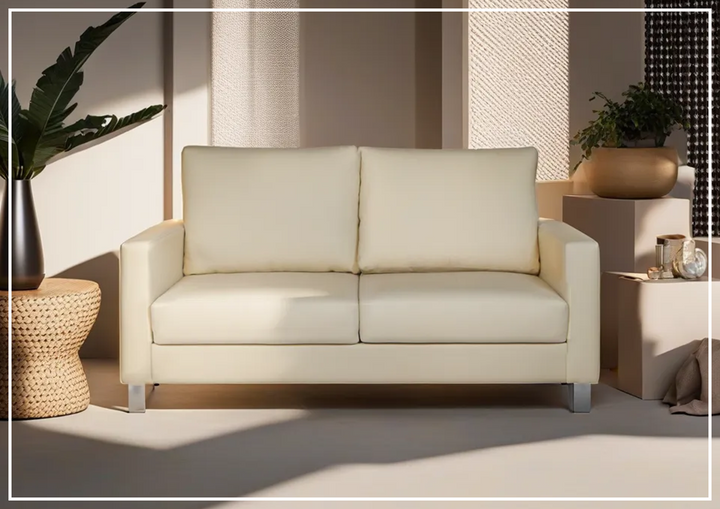 Gio Italia Nova Queen Leather Sleeper Sofa With Wood and Chrome Legs