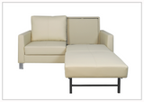 Gio Italia Nova Queen Fabric Sleeper Sofa With Wood and Chrome Legs
