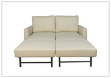 Gio Italia Nova Queen Fabric Sleeper Sofa With Wood and Chrome Legs