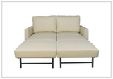 Nova Queen Fabric Sleeper Sofa With Wood and Chrome Legs