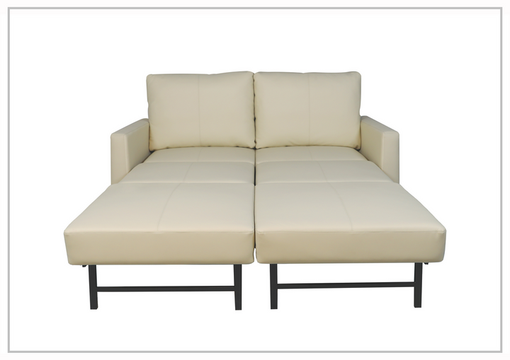 Gio Italia Nova Queen Fabric Sleeper Sofa With Wood and Chrome Legs