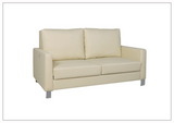 Gio Italia Nova Queen Fabric Sleeper Sofa With Wood and Chrome Legs