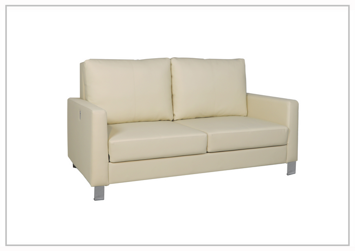 Gio Italia Nova Queen Fabric Sleeper Sofa With Wood and Chrome Legs