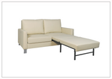 Gio Italia Nova Queen Leather Sleeper Sofa With Wood and Chrome Legs