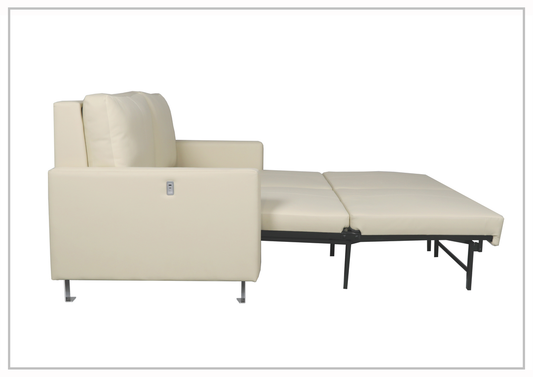 Nova Queen Fabric Sleeper Sofa With Wood and Chrome Legs