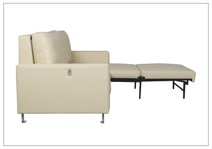 Gio Italia Nova Queen Fabric Sleeper Sofa With Wood and Chrome Legs
