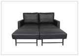 Gio Italia Nova Queen Leather Sleeper Sofa With Wood and Chrome Legs