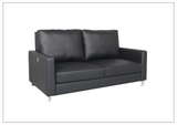 Gio Italia Nova Queen Leather Sleeper Sofa With Wood and Chrome Legs
