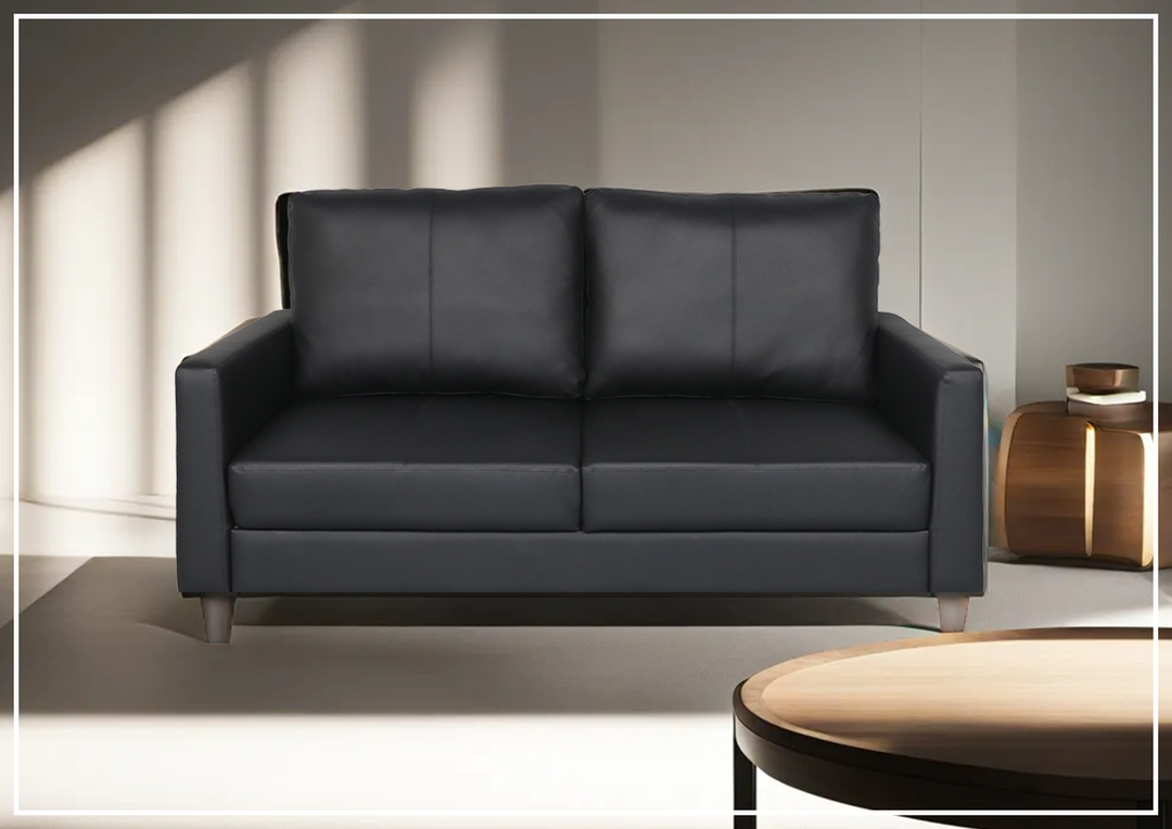Gio Italia Nova Queen Leather Sleeper Sofa With Wood and Chrome Legs