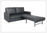 Gio Italia Nova Queen Leather Sleeper Sofa With Wood and Chrome Legs