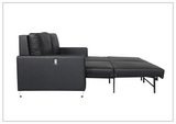 Gio Italia Nova Queen Leather Sleeper Sofa With Wood and Chrome Legs
