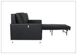Gio Italia Nova Queen Leather Sleeper Sofa With Wood and Chrome Legs