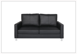 Gio Italia Nova Queen Leather Sleeper Sofa With Wood and Chrome Legs