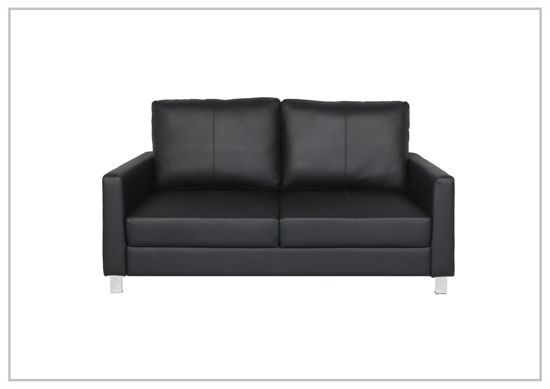 Gio Italia Nova Queen Leather Sleeper Sofa With Wood and Chrome Legs