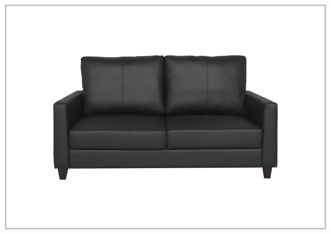 Gio Italia Nova Queen Leather Sleeper Sofa With Wood and Chrome Legs