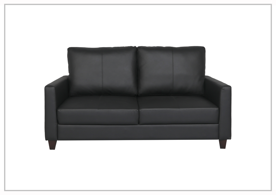 Nova Queen Leather Sleeper Sofa With Wood and Chrome Legs