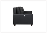Gio Italia Nova Queen Leather Sleeper Sofa With Wood and Chrome Legs