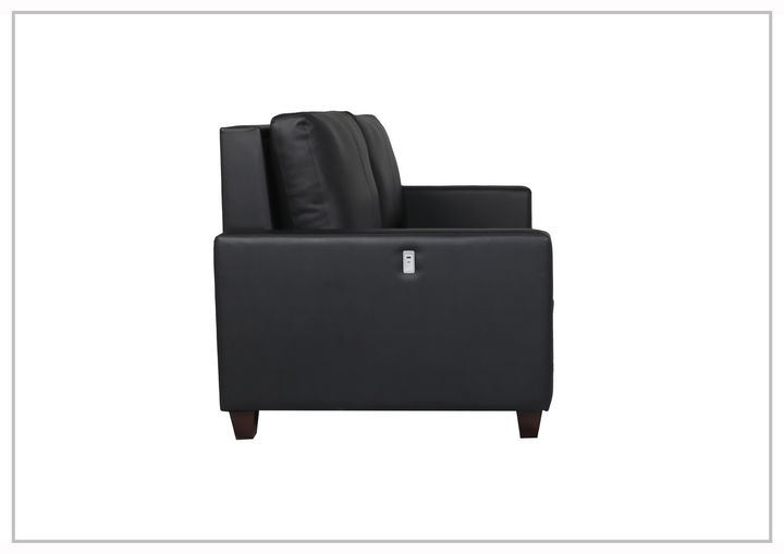 Gio Italia Nova Queen Leather Sleeper Sofa With Wood and Chrome Legs