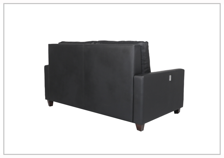 Gio Italia Nova Queen Leather Sleeper Sofa With Wood and Chrome Legs