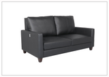 Nova Queen Leather Sleeper Sofa With Wood and Chrome Legs