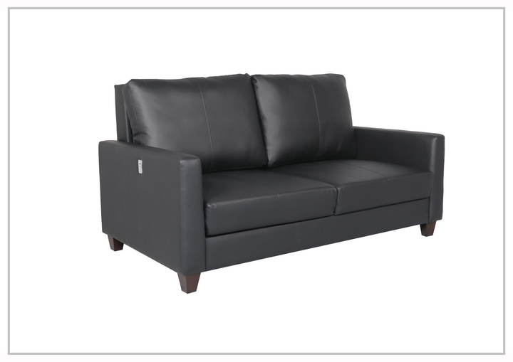 Gio Italia Nova Queen Leather Sleeper Sofa With Wood and Chrome Legs