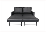 Gio Italia Nova Queen Leather Sleeper Sofa With Wood and Chrome Legs