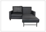 Gio Italia Nova Queen Leather Sleeper Sofa With Wood and Chrome Legs