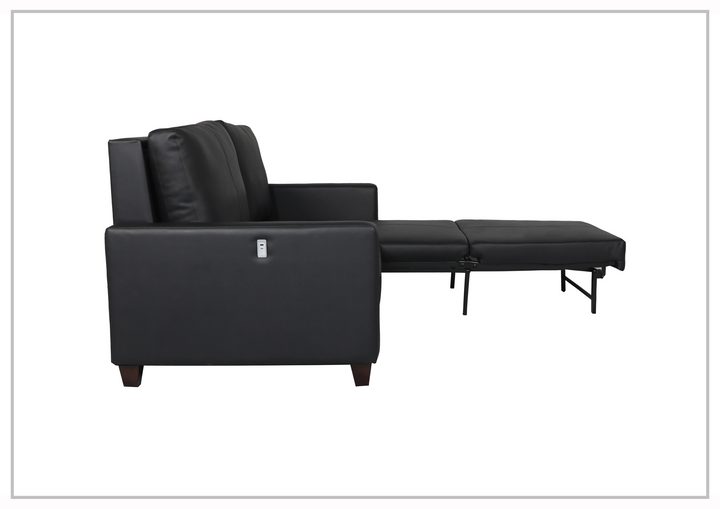 Gio Italia Nova Queen Leather Sleeper Sofa With Wood and Chrome Legs