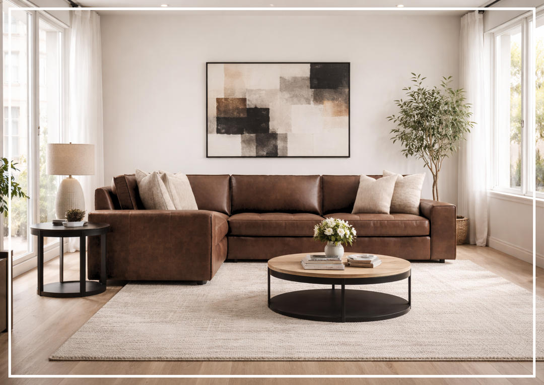 Bernhardt Nest Leather Sectional Sofa L-Shape Throw Pillow