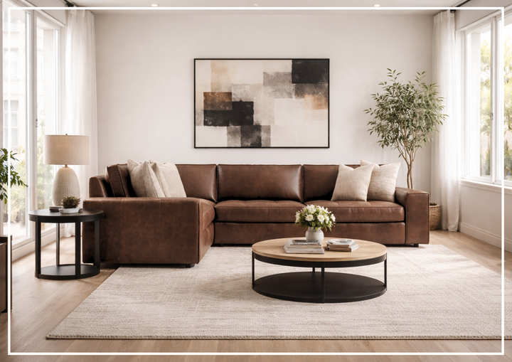 Bernhardt Nest Leather Sectional Sofa L-Shape Throw Pillow
