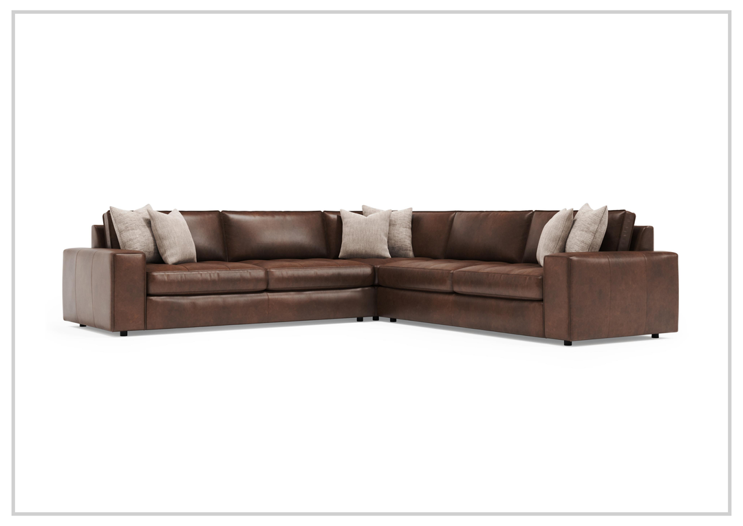 Bernhardt Nest Leather Sectional Sofa L-Shape Throw Pillow