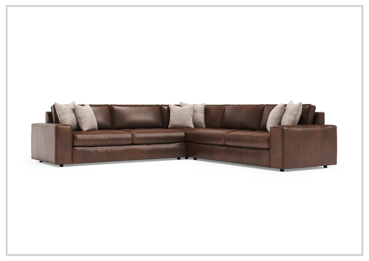 Bernhardt Nest Leather Sectional Sofa L-Shape Throw Pillow