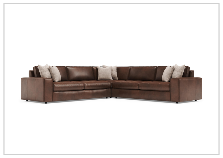 Bernhardt Nest Leather Sectional Sofa L-Shape Throw Pillow