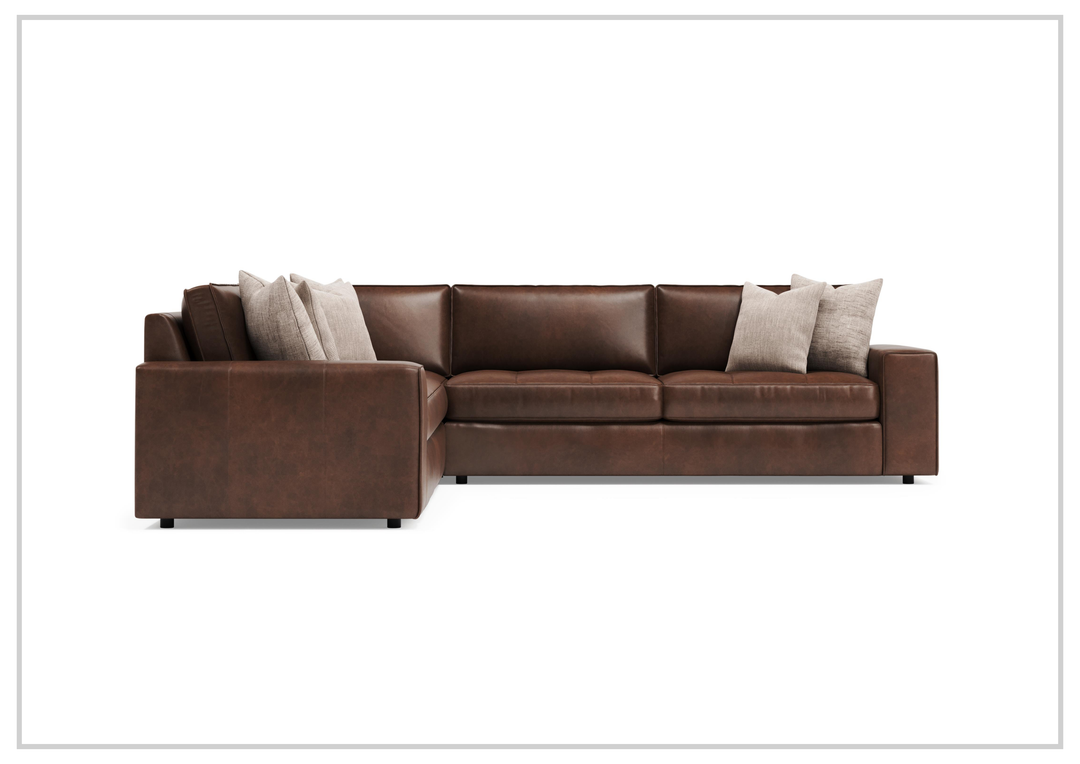 Bernhardt Nest Leather Sectional Sofa L-Shape Throw Pillow