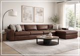 Bernhardt Nest Leather Modular Sectional With Chaise
